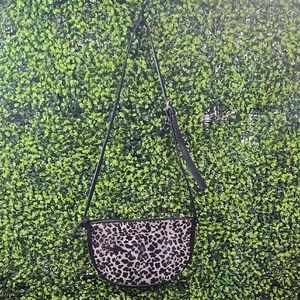 Cheetah Crossbody Bag Brown and Black Crescent Shape